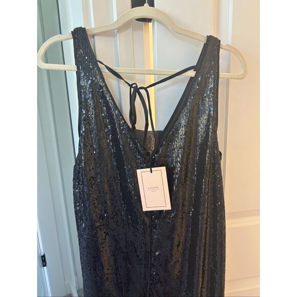 NWT LA LIGNE OONA DRESS - BLACK, Med $475 - Picture 7 of 13